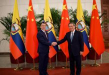 Presidente de Ecuador, Daniel Noboa, se reúne con el primer ministro de China, Li Qiang